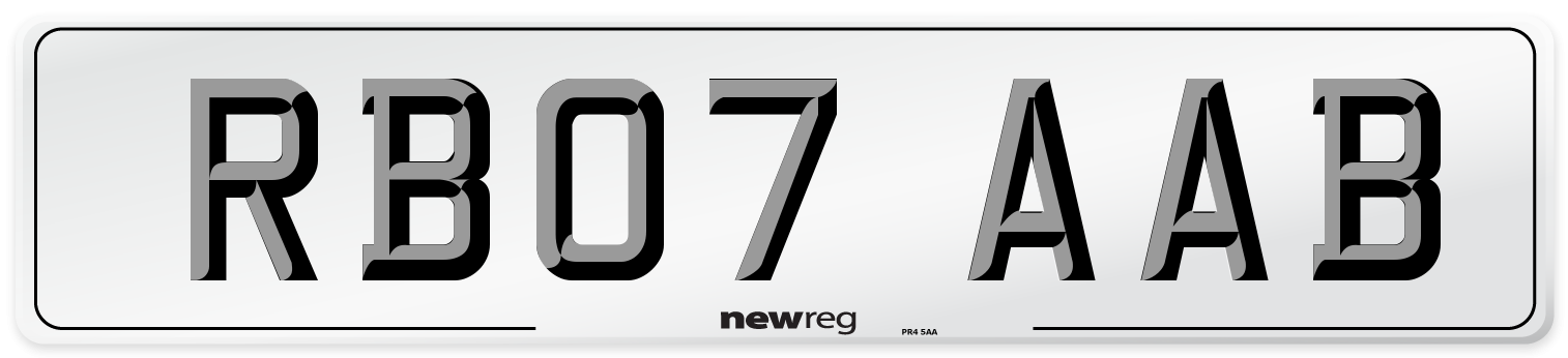 RB07 AAB Number Plate from New Reg